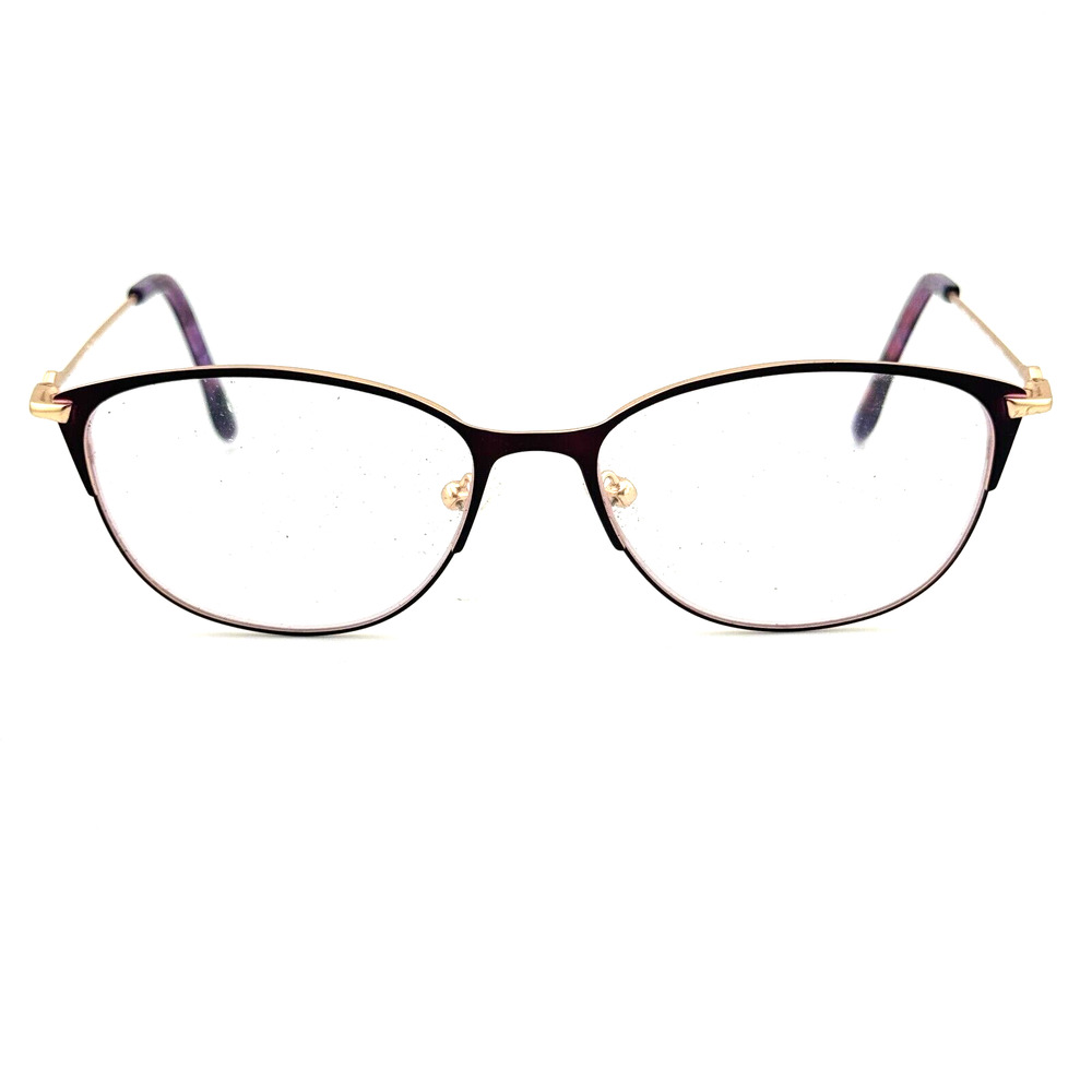 BCBG Purple Gold Cat Eye Frame Eyeglasses Italy Freya‎ Eggplant 52 16 130 H12686